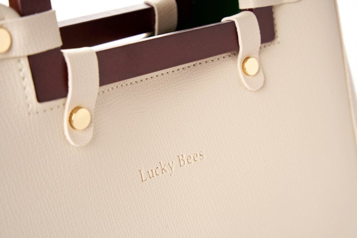 Lucky Bees 1289 Bolso Crema Cuero Polivinilo Elegante y Sofisticado para Mujer